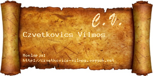 Czvetkovics Vilmos névjegykártya
