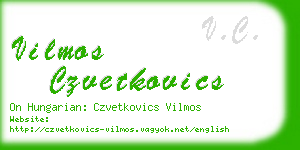 vilmos czvetkovics business card